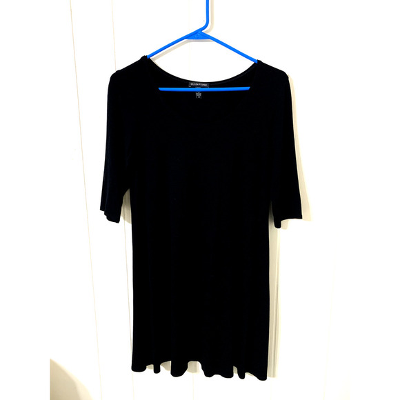 Eileen Fisher Dresses & Skirts - EILEEN FISHER Jersey Tunic Dress 3/4 Sleeve Viscose Blend Black Small Petite